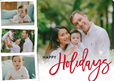 Holiday Simple Snowflakes Photo Card, 5x7