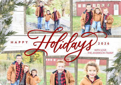 2026 Holiday Rustic Lights Photo Card, 5x7