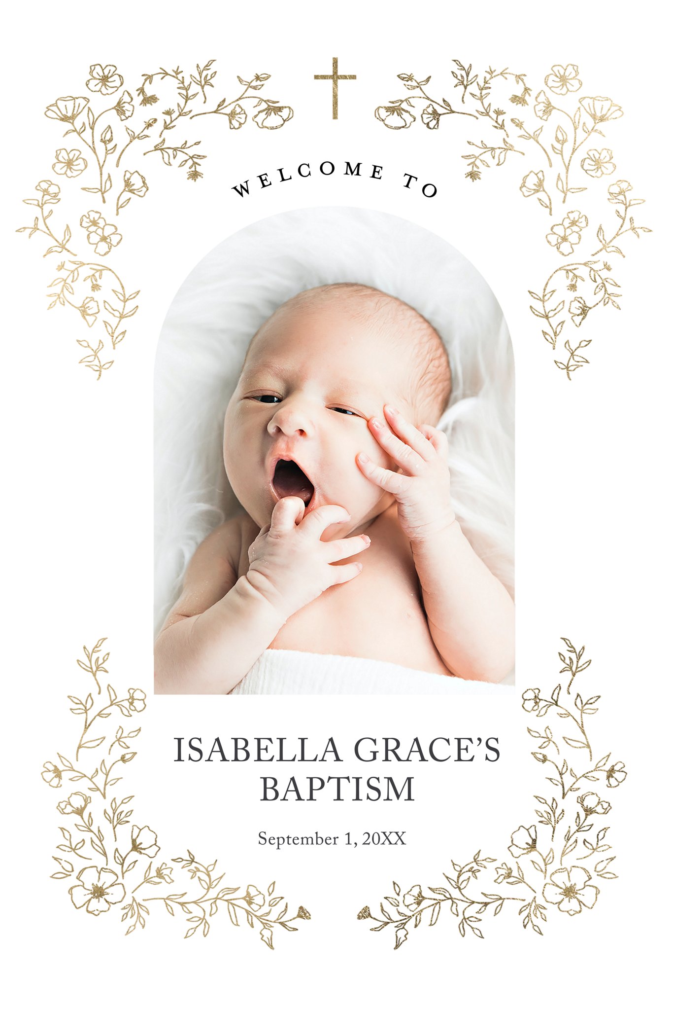 Poster Prints 12x18 Portrait Cross Customizable in Gold, Portrait