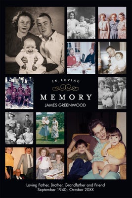 Portrait Memorial Collage of 12 Poster Prints