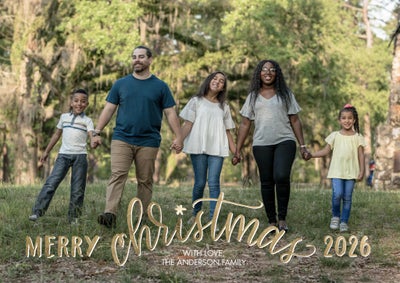 2026 Merry Script Christmas Photo Card, 5x7