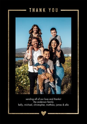 Thank You Heart Border Photo Card, 5x7