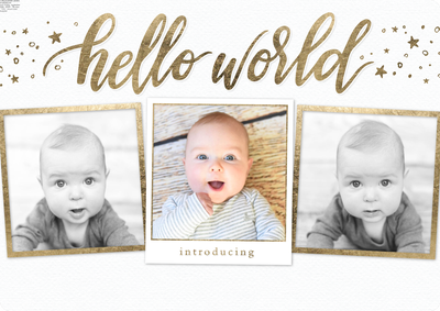 Baby Hello World Photo Card, 5x7