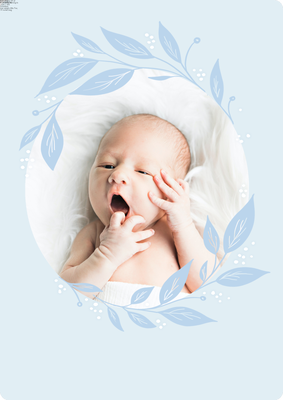 Baby Foliage Wreath Photo Card, 5x7