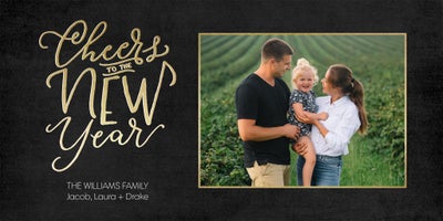 New Year Cheer Collage Photo Card, Square, 4x8