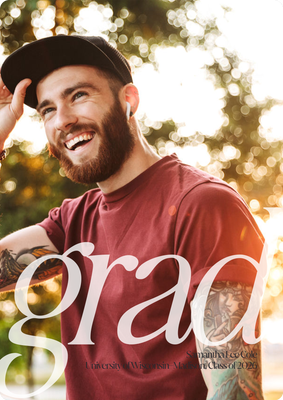 Transparent Grad Photo Card, 5x7