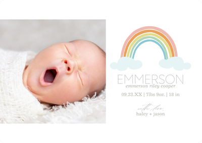 Rainbow Introduction Photo Card, 5x7