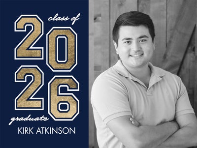 Simple Grad 2026 Collegiate Yard Sign, Double Sided