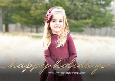Holiday Simple Script Photo Card, 5x7