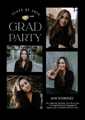 Grad Party 2026 Photo Card, Square, 4x8