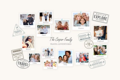 Travel Stamps Magnets