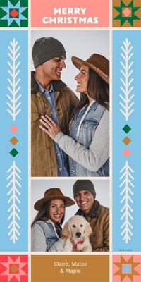 Christmas Nordic Stamp Photo Card, Square, 4x8