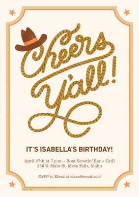 Fun Rustic Cheers Party Invitation By Hallmark Photo Cards, 5x7