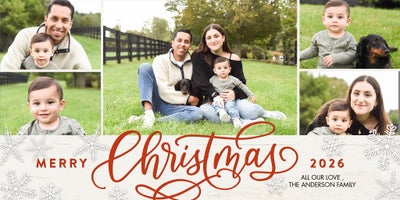 Christmas Snow 2026 Photo Card, Square, 4x8