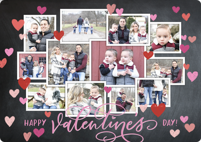 Valentine Collage Rustic Photo Card, 5x7