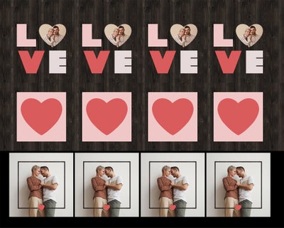 Love and Hearts Photo Coasters, Set of 12