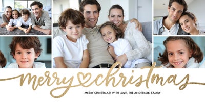 Christmas Heart Script Photo Card, Square, 4x8