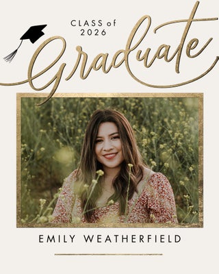 Portrait Grad 2026 Swirl Board Prints