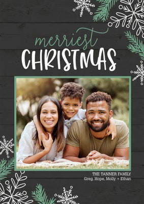Snowy Christmas Photo Card, 5x7