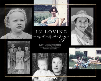 Portrait Memorial Collage Frame Board Prints