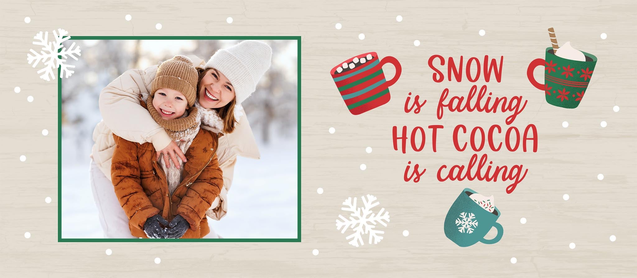 Frosted Cocoa Moments Can Cooler in Tan, 3.5x8, Horizontal