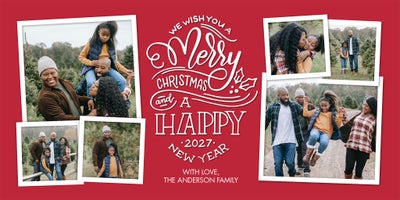 Christmas 2026 Script Merry Photo Card, Square, 4x8