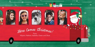 Fun Here Comes Christmas Photo Card, Square, 4x8