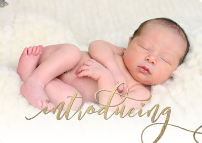 Baby Fancy Script Photo Card, 5x7