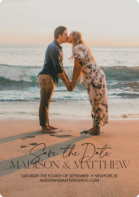 Save Date Custom Script Photo Card, 5x7