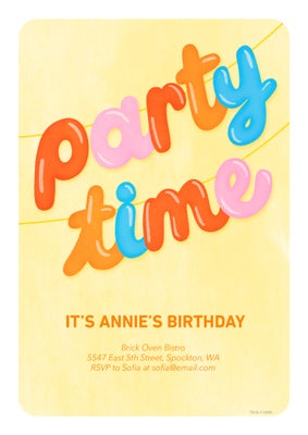Balloon Letters Party Invitation By Hallmark Photo Cards, 5x7