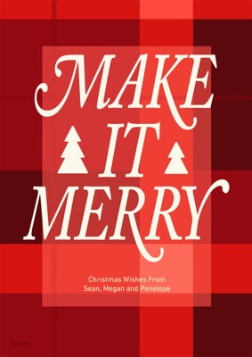 Merry It Merry Plaid Photo Card, 5x7