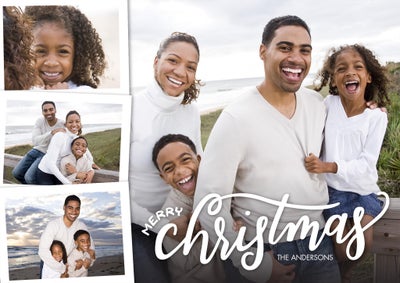 Merry Christmas Script Photo Card, 5x7