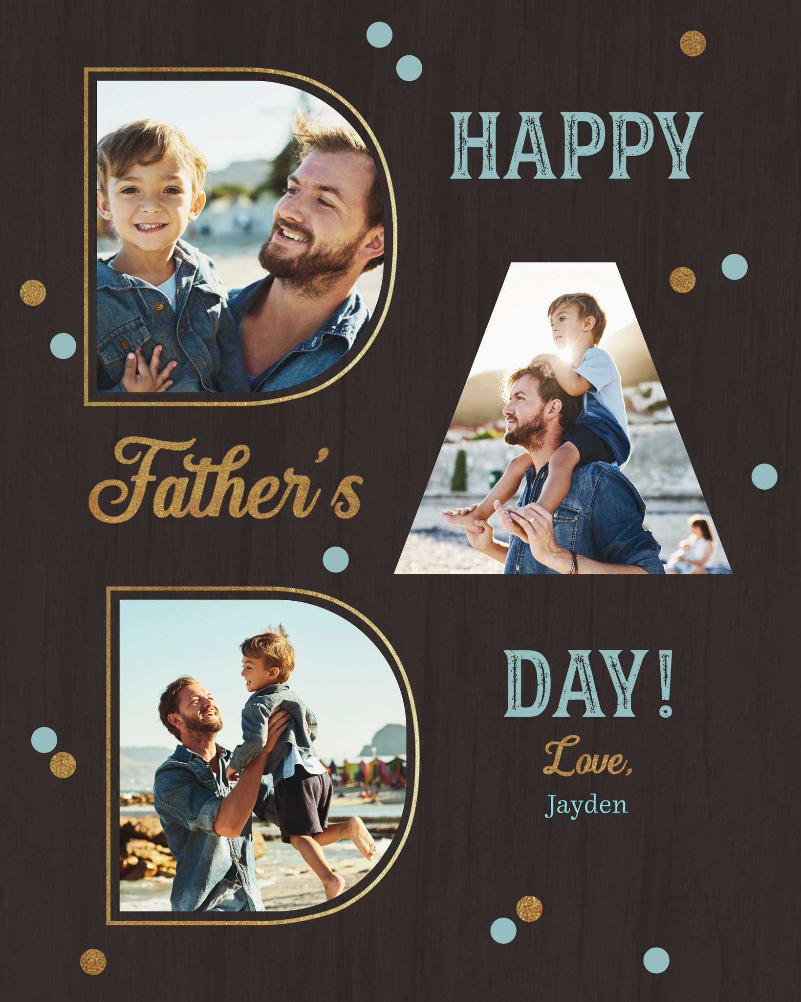Poster Prints 16x20 Stacked Dad Customizable in Black, Horizontal