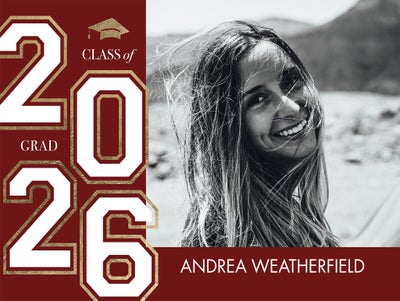 Simple Grad 2026 Stacked Yard Sign, Double Sided