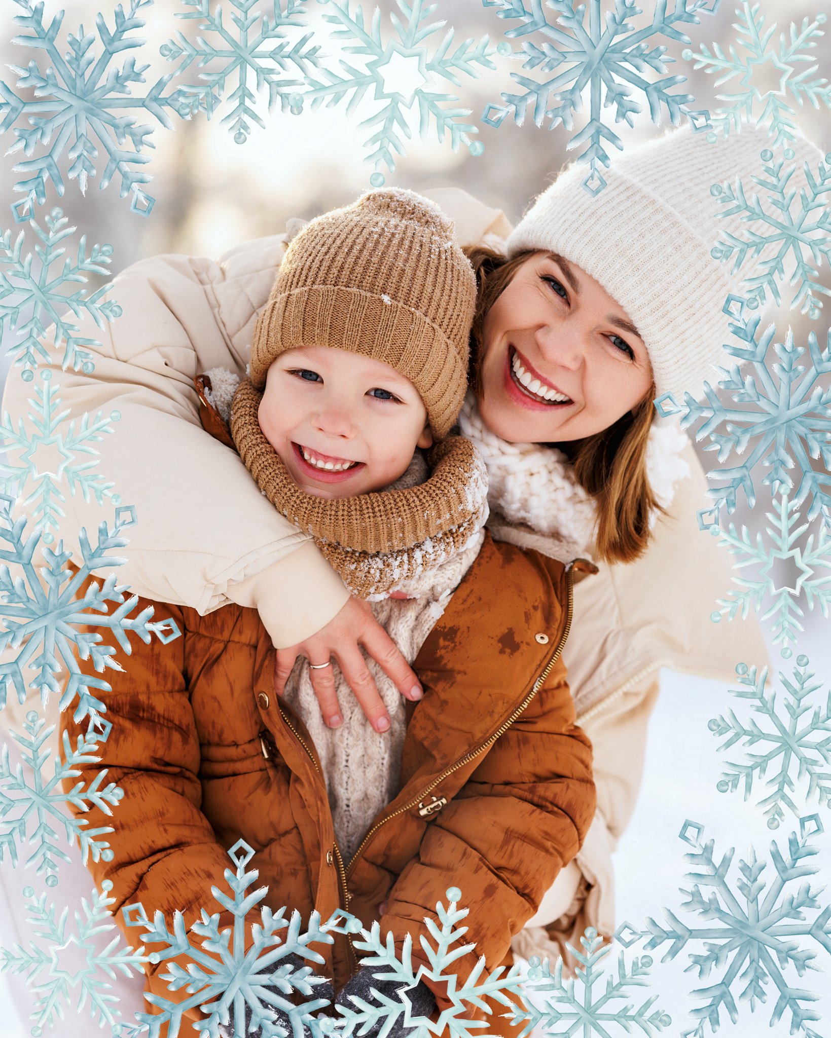 Poster Prints 11x14 Snow Kissed Keepsake Customizable in Blue, Vertical