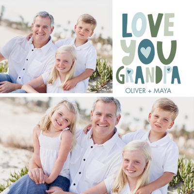 We Heart Grandpa Acrylic Magnet, 2x2