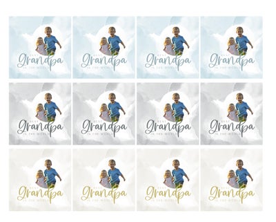 Watercolor Grandpa Photo Coasters, Set of 12