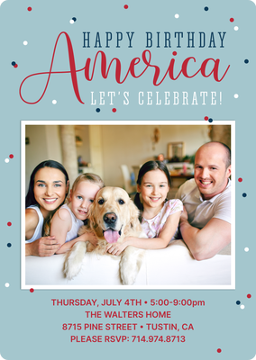 Happy Birthday America Photo Card, 5x7