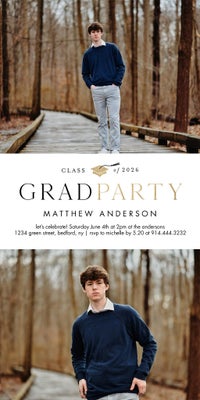 Grad Class 2026 Party Photo Card, Square, 4x8