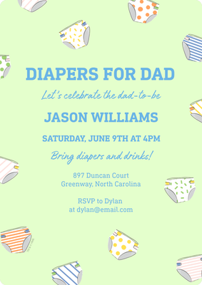 Diaper Party Celebration Shower Invite Photo Card, 5x7