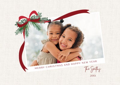 Merry Ribbon Photo Card, 5x7