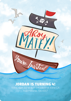 Ahoy Matey Invitation Photo Card, 5x7