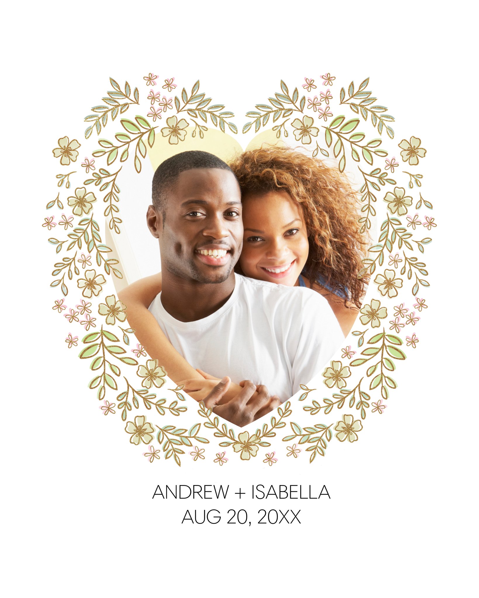 Poster Prints 16x20 Captures in Love Customizable in White, Vertical