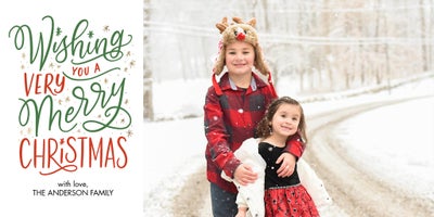 Christmas Festive Stars Photo Card, Square, 4x8