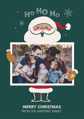 Vintage Santa Ho Ho Ho Photo Card, 5x7