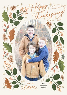 Thanksgiving Oval Photo Card, 5x7