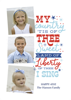Sweet Land of Libert ywith Photos Photo Card, 5x7