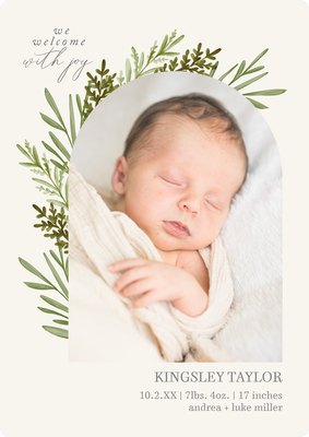 Arch Floral Photo Card, 5x7