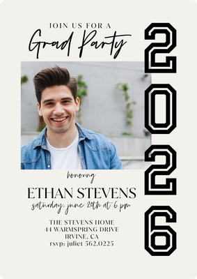 Big Grad Bash Photo Card, 5x7