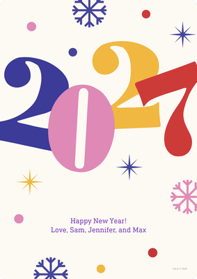 2027 Fun Bold New Year Photo Card, 5x7